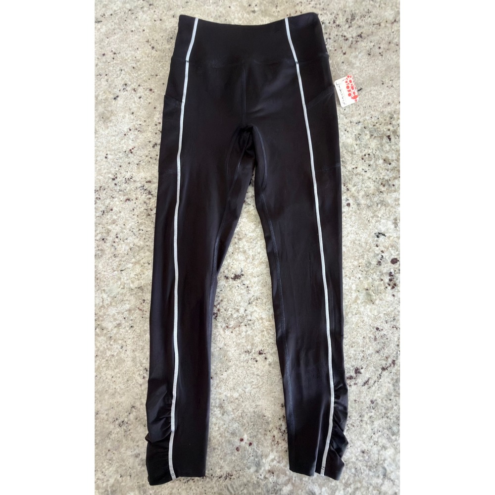 Free People Movement‎ Black Leggings Size S Reflective Trim